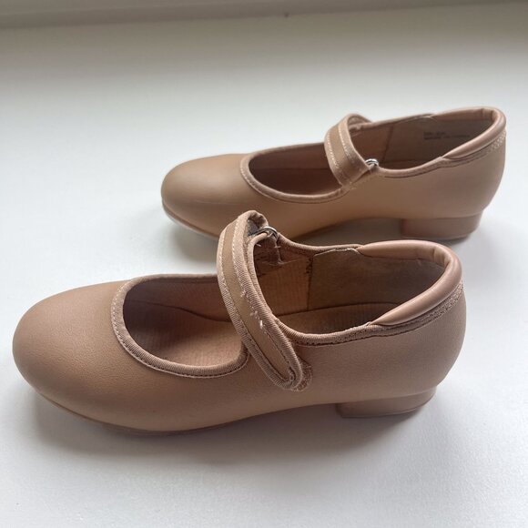 Linodes Velcro Closure Tan Girls Size 2 Tap Shoe - Picture 4 of 7